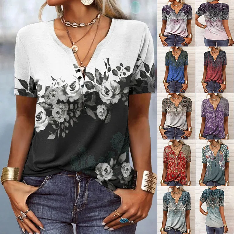 Title 9, Camiseta feminina estampada de manga curta étnica