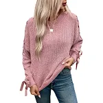 Women's Lace-up Bow Pullover Top for a stylish and comfortable look. Versatile and perfect for any occasion, pair with s — photo 3
