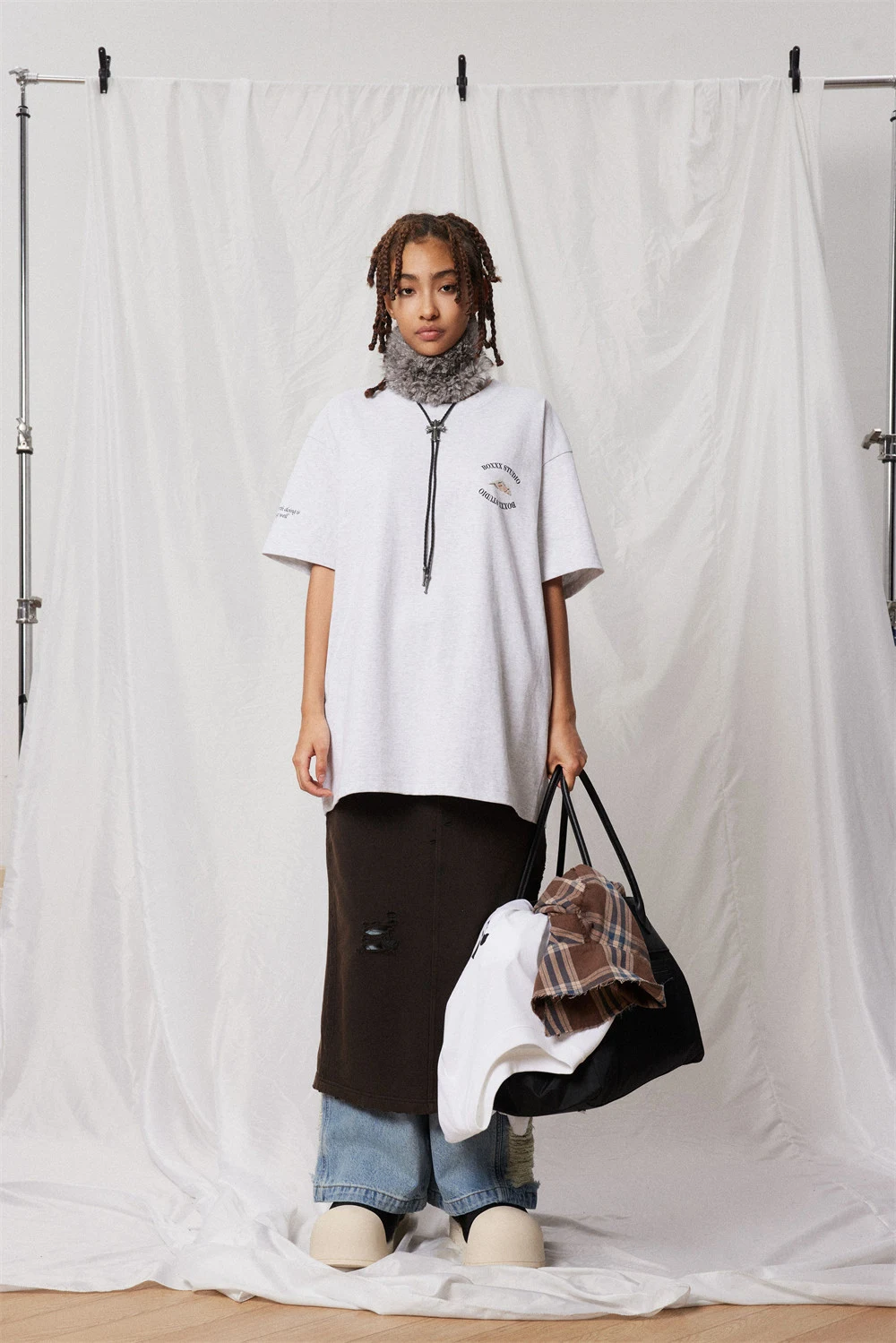 Title 18, Katoenen T-shirt met letterprint korte mouw voo...
