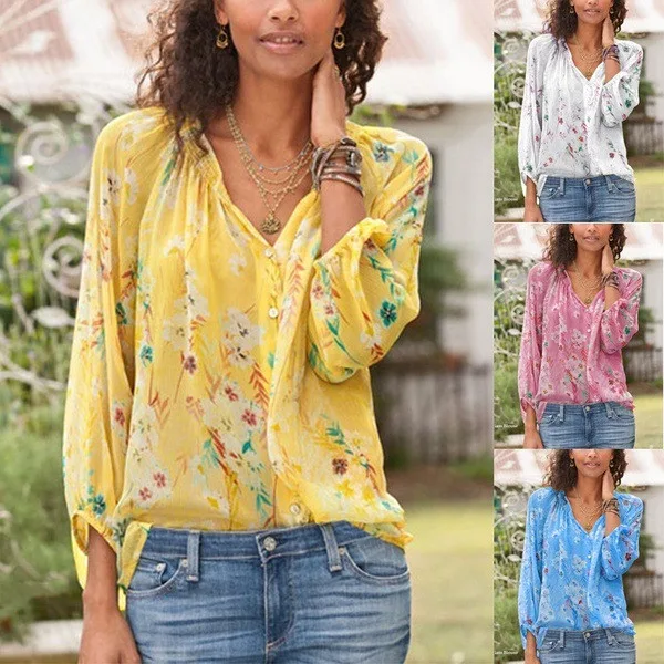 Fashion Women's Loose Printed Stand Collar Shirt — photo 6