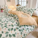 Conjunto de cama floral simples de algodão com quatro peças, macio e respirável, para noites tranquilas e um quarto aconchegante. — foto 12