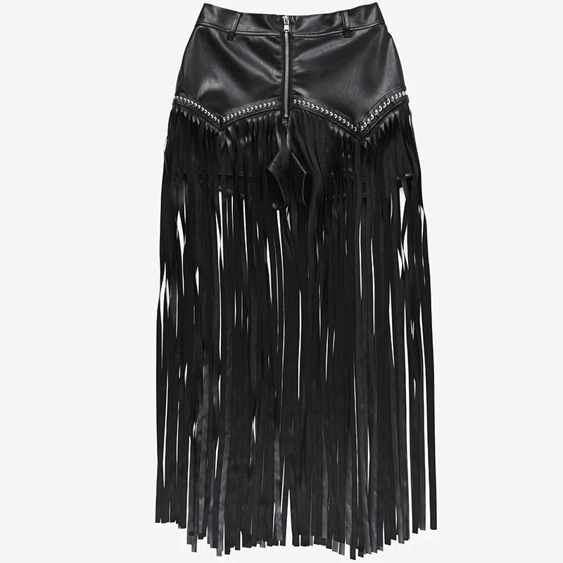Title 26, European And American Rivet Fringed Gothic Shor...