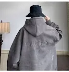Jaqueta com capuz de fleece solta masculina. Conforto e aquecimento garantidos para uso diário e atividades ao ar livre. Macia e versátil. — foto 28