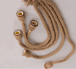 Luminária pendente retro de corda de cânhamo longa. Luz decorativa artesanal DIY para criar ambientes criativos e dar um toque rústico e original. — foto 2