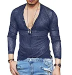 Camiseta Pulôver Masculina Casual e Moderna, Respirável, para um visual descontraído e confortável. Perfeita para o dia a dia com estilo e leveza. — foto 1