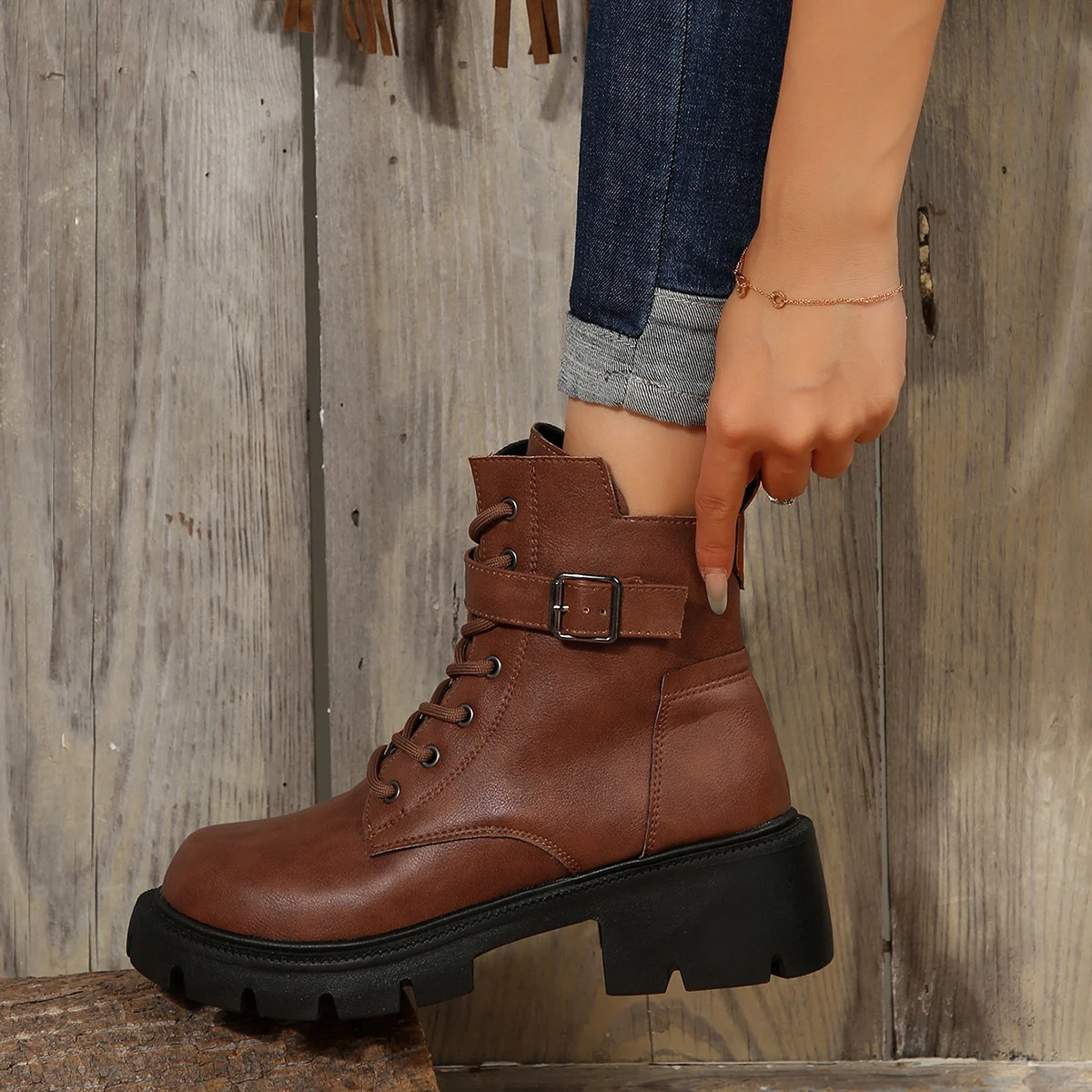 Title 19, Botas Martin para mujer otoño e invierno nuevas...