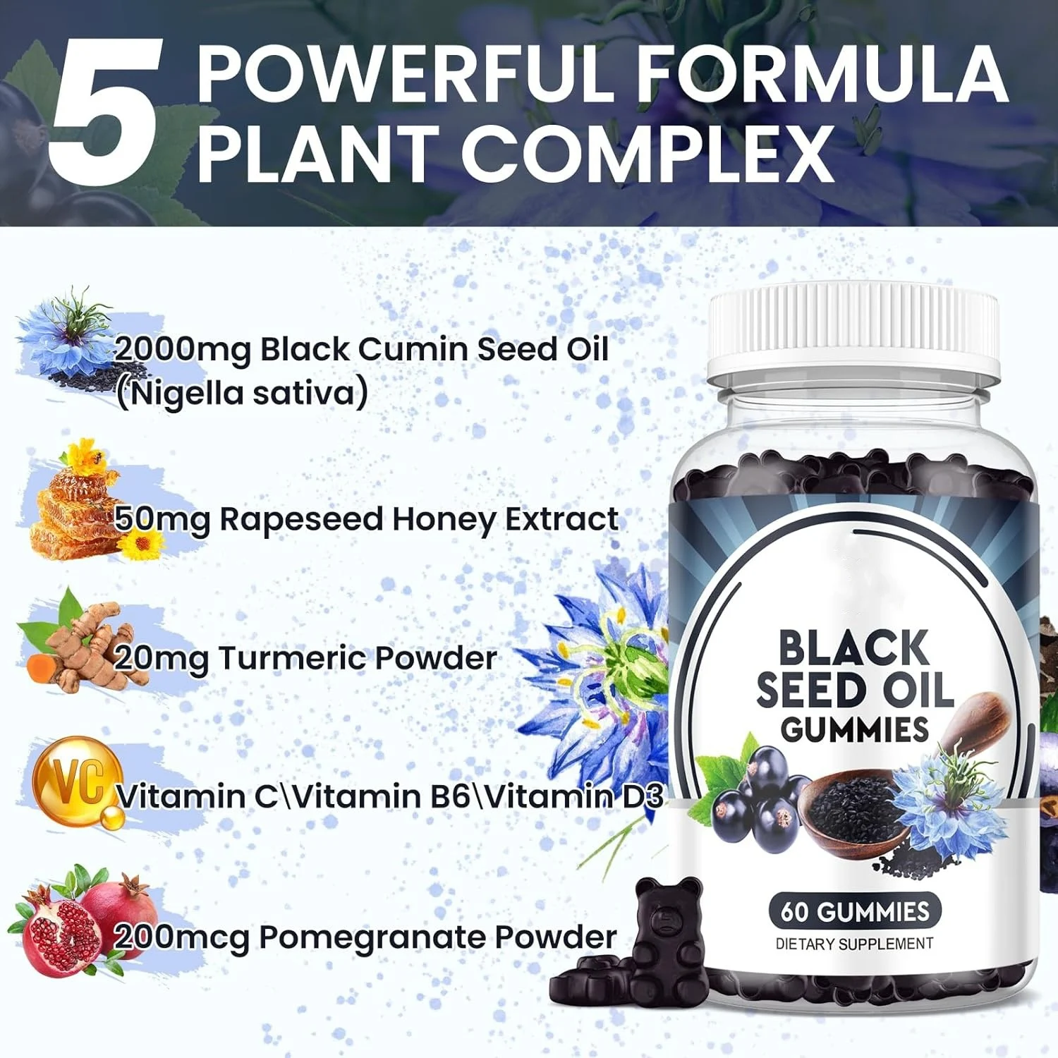 Black Cumin Seed Oil Gummies for immune health and overall wellness. Delicious taste, easy to take, providing daily supp — photo 4
