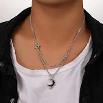 Colar Lua XINGX masculino, simples e elegante, perfeito para o dia a dia. Um acessório de moda discreto e charmoso que complementa qualquer estilo. — foto 8