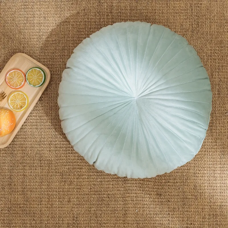 Almofada de abóbora de veludo liso Nordic Ins, cores sólidas, macia e decorativa, perfeita para sofá ou cama, diversos tons. — foto 1