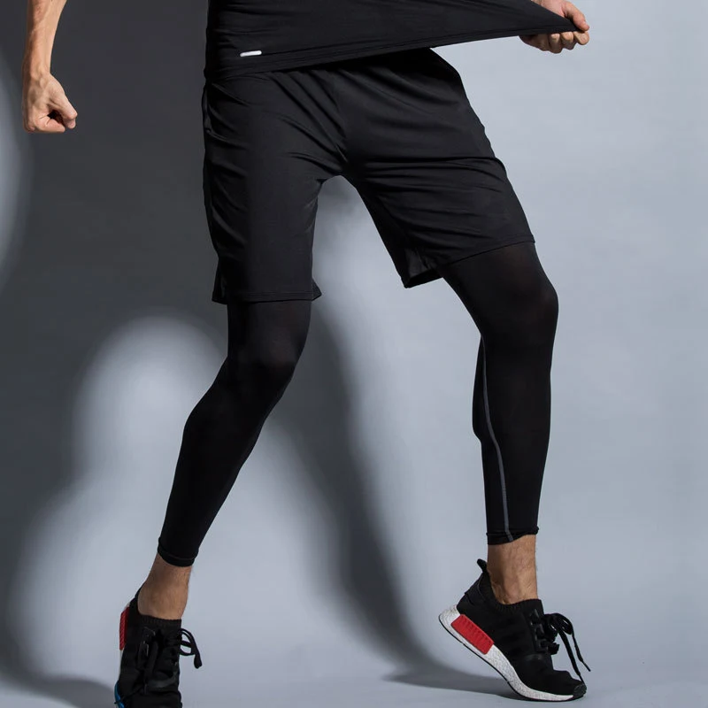 Muške sportske helanke proleće leto košarka trčanje sportske pantalone fitnes istezanje kompresija — foto 2