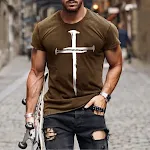 Modern heren T-shirt met ronde hals en casual print, comfortabel en stijlvol voor elke dag. Ontdek de diverse prints en designs. — foto 5