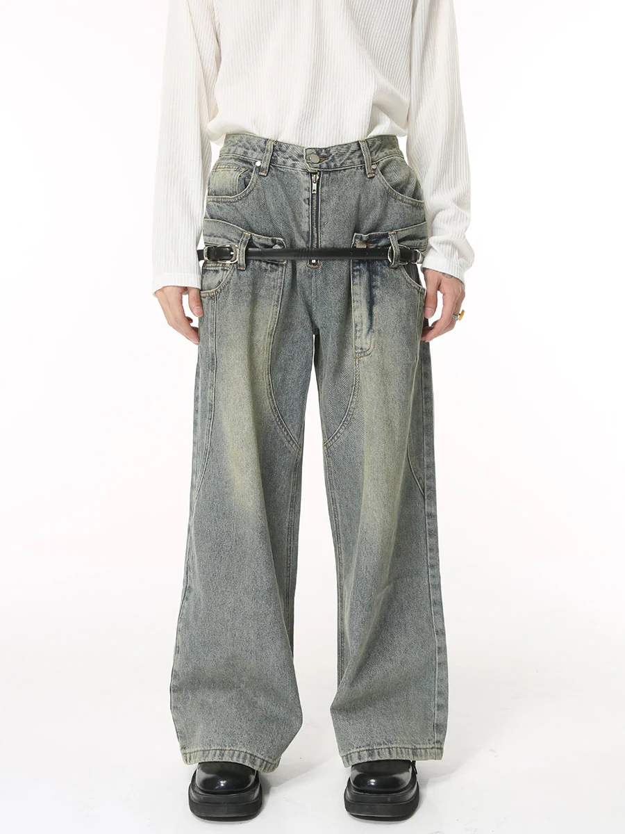 Title 7, Heren Zomer Hip Hop Jeans met losse tailleband,...
