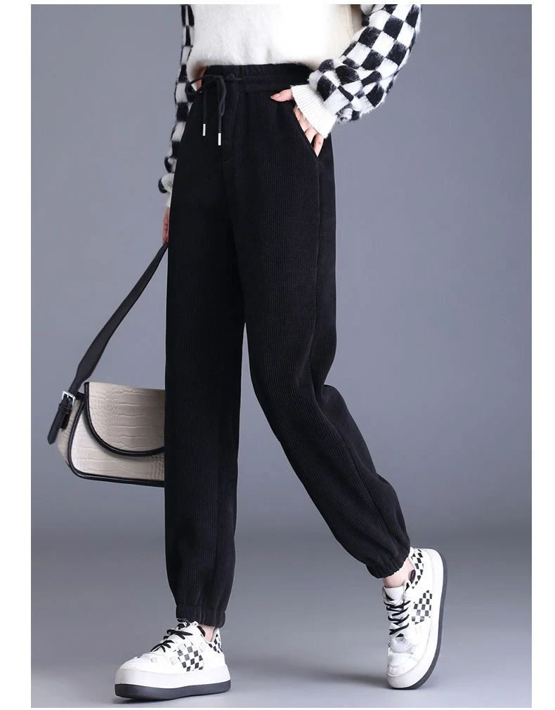 Chenille Fleece-Lined Thick High Waist Jogger Pants for Women. Slimming design, ultimate comfort, and everyday style. — photo 6