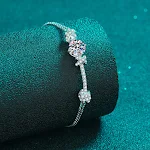 Pulseira Push de Corrente Dupla em Prata de Lei para Mulher Joia Elegante e Ajustável Presente Perfeito Design Sofisticado Conforto e Estilo Garantidos — foto 1