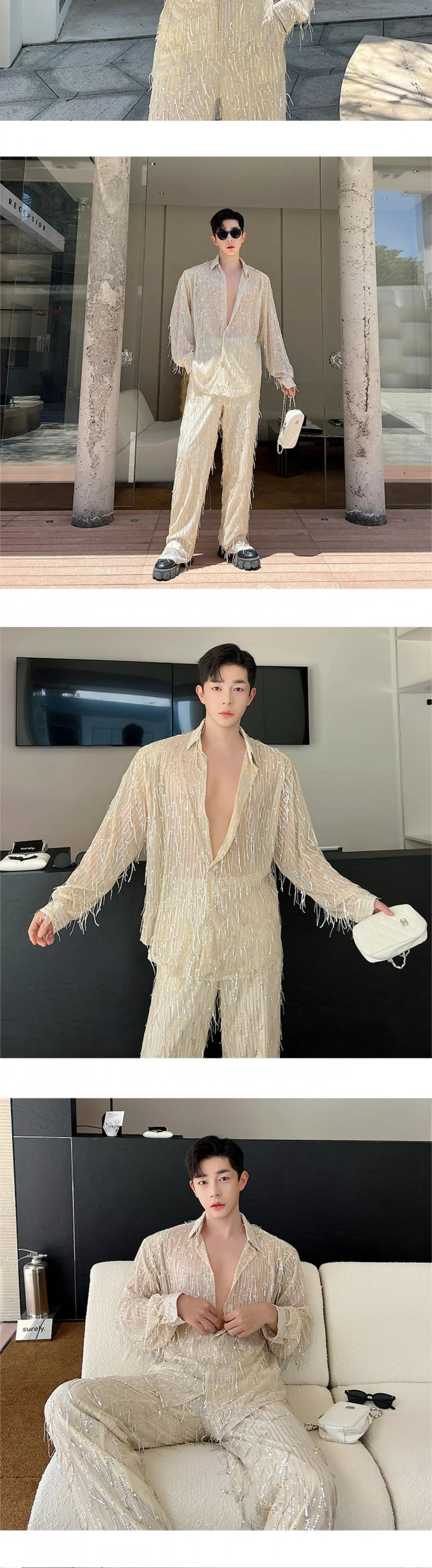 Title 8, Nightclub Sequin Suit for Men. Heavy Craft, Tas...