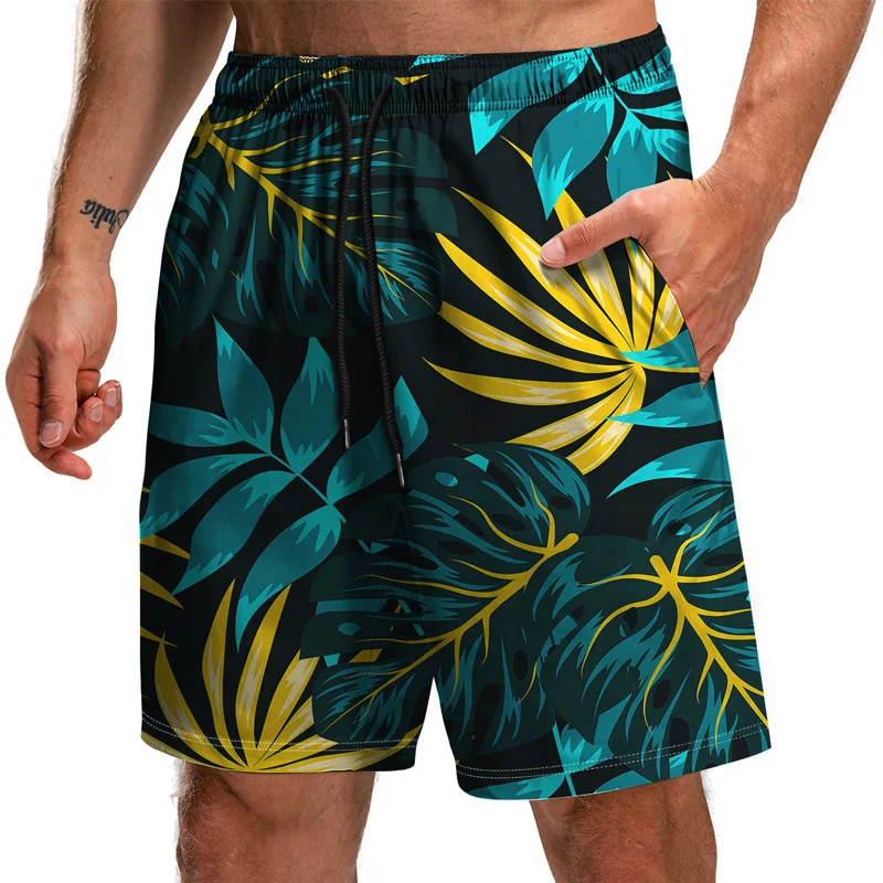 Title 11, Summer New Leaf Series 3D Printed Shorts Loose ...