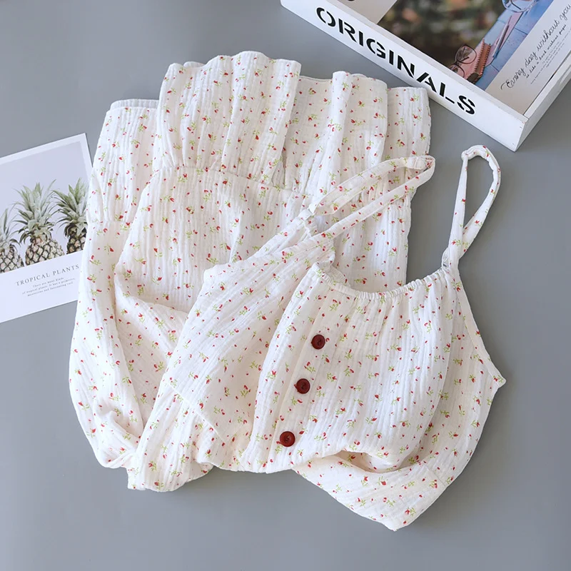 Camisola feminina solta de crepe 100% algodão com alças Durma com conforto e frescor com esta camisola leve e respirável, ideal para noites tranquilas. — foto 13