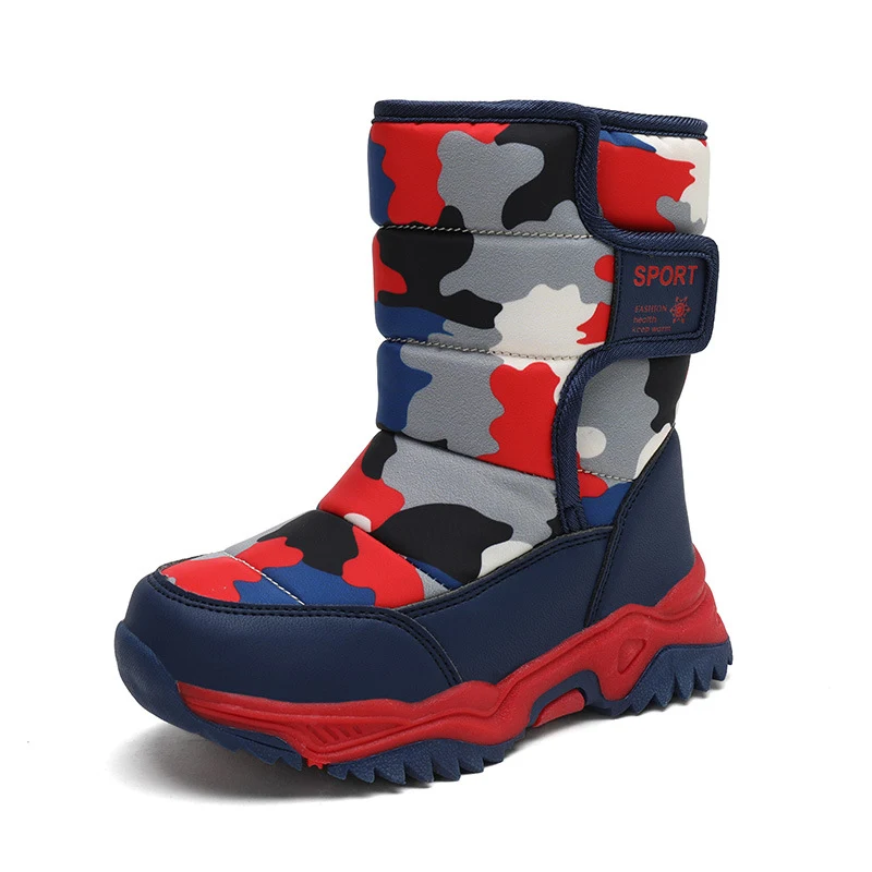Botas de neve infantis e masculinas Impermeáveis e quentes Perfeitas para aventuras na neve Sola antiderrapante para segurança Conforto e proteção para o inverno — foto 3