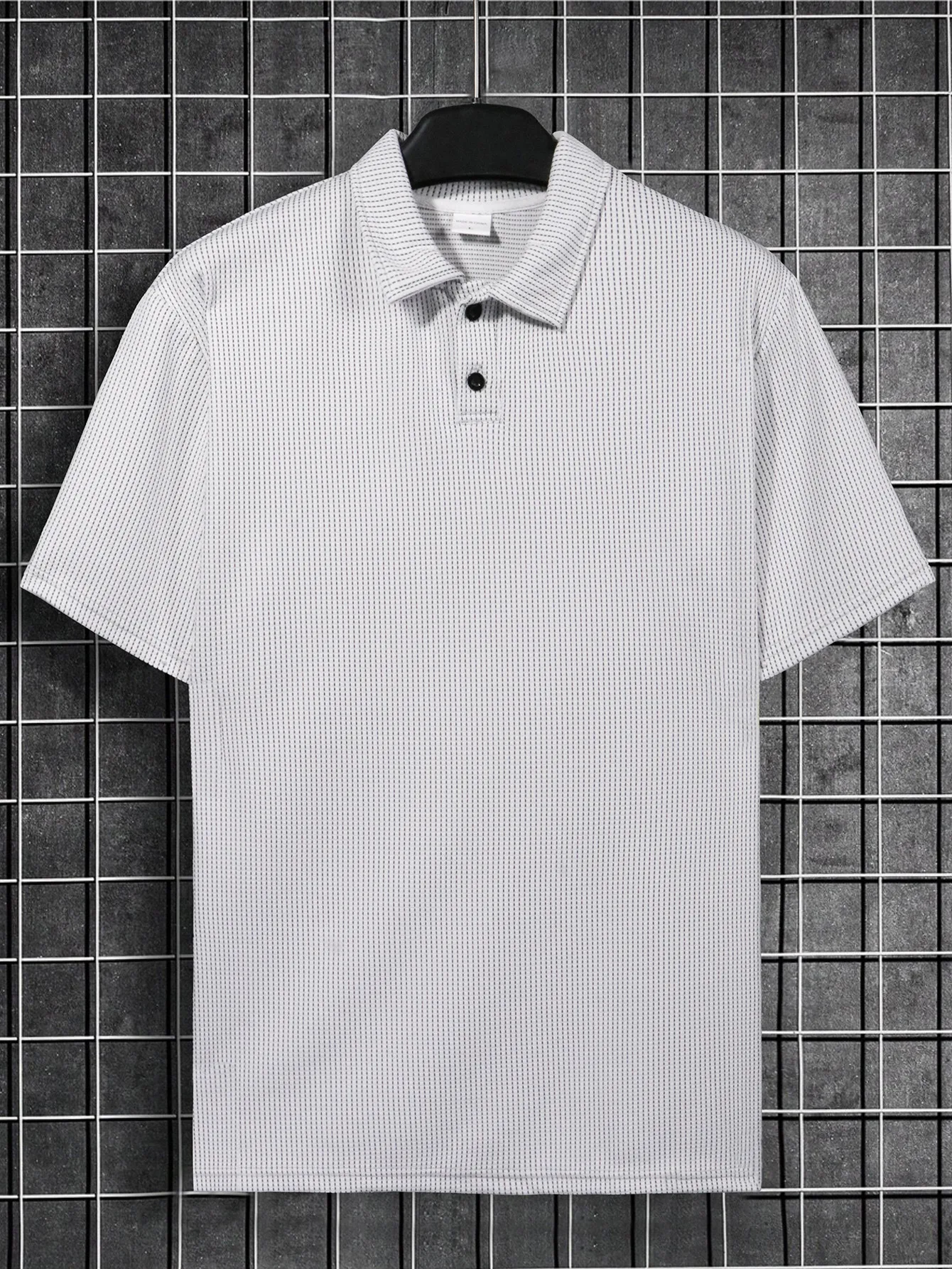 Title 38, Chemise Homme Décontractée Rayée à Revers Manch...