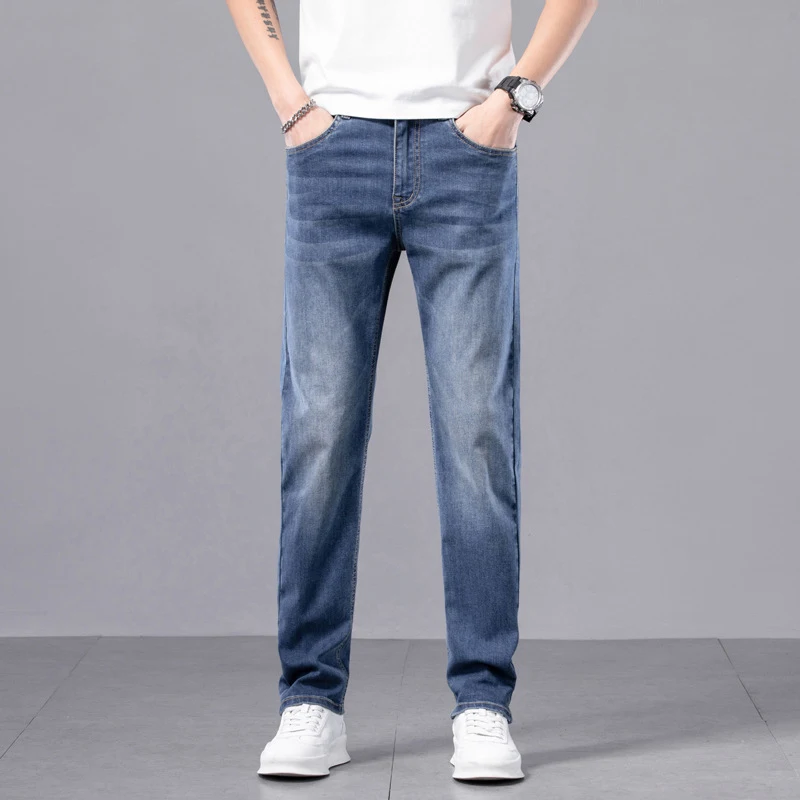 Calças casuais masculinas retas e slim com stretch. Conforto e estilo para o dia a dia. Perfeitas para trabalho ou lazer, versáteis e modernas. — foto 1