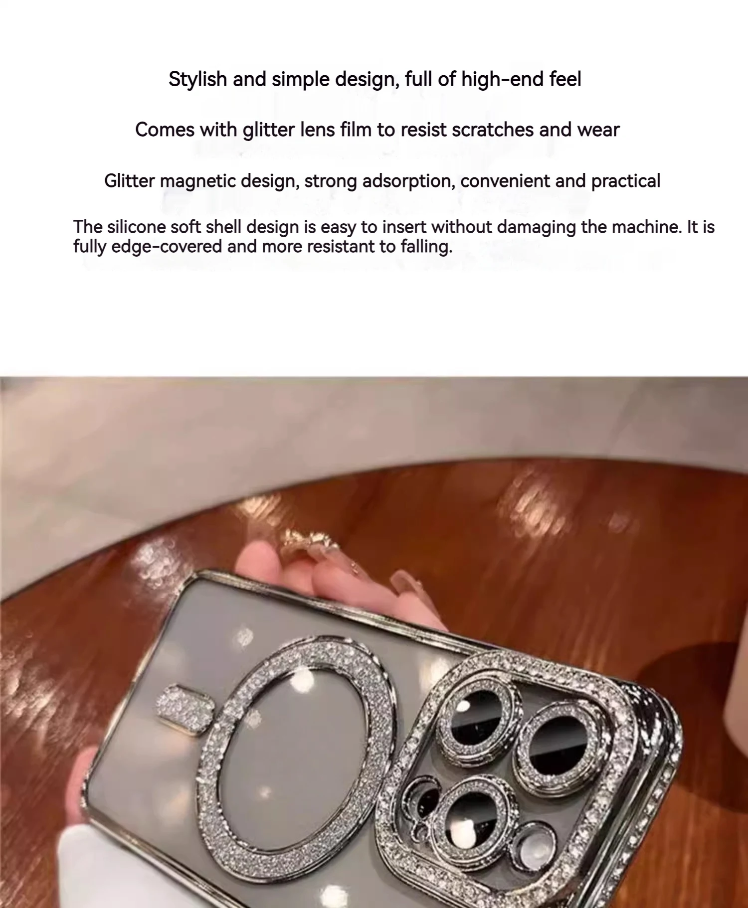 Title 2, Edge Drill Magnetic Transparent Phone Case Sili...