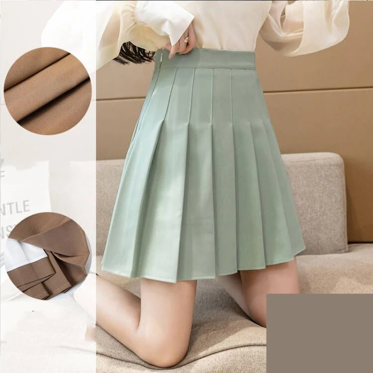 Jupe d'été plissée japonaise taille haute pour femme. Légère et aérée, parfaite pour l'été. Confort et élégance pour les journées chaudes. — photo 4