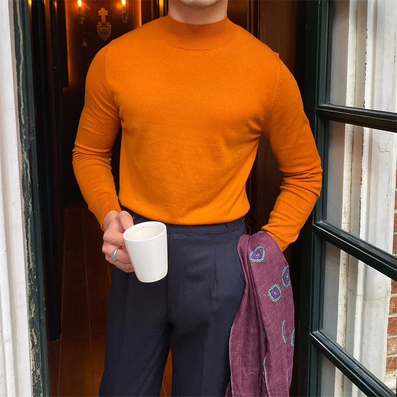 Vintage Fleece Semi-turtleneck Slim Knit sweater offering warmth and a stylish, streamlined fit for a classic, comfortab — photo 5