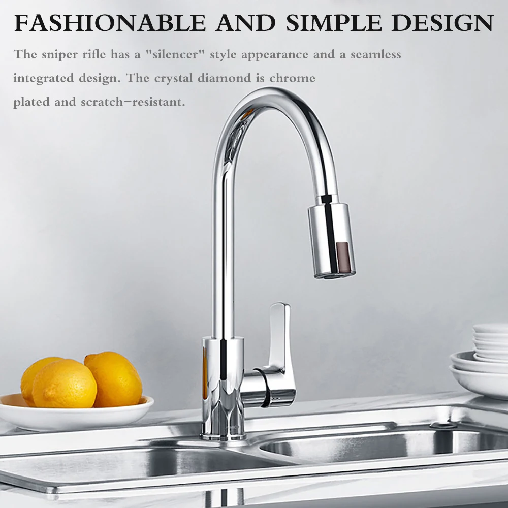 Smart hot and cold sensor faucet with infrared sensor. Touchless operation, water saving, and improved hygiene for your — photo 3