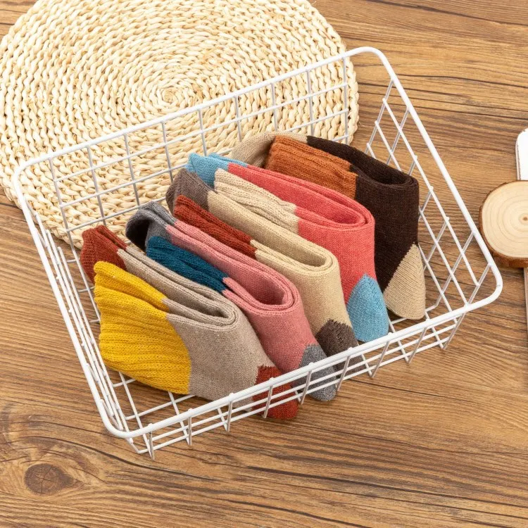 Title 3, Four-Color Stitching Thick Warm Rabbit Wool Socks