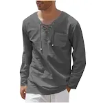 Camisa casual masculina de manga longa com cadarço, ideal para um visual moderno e despojado. Perfeita para uso diário e diversas ocasiões. — foto 10