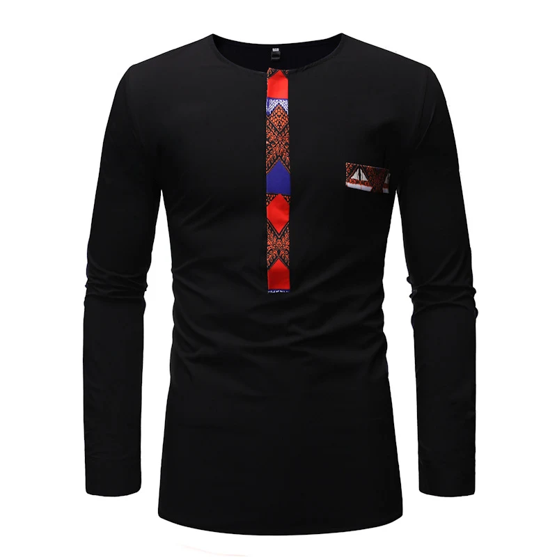 African Ethnic Style Stitching Men's Long Sleeves — photo 4