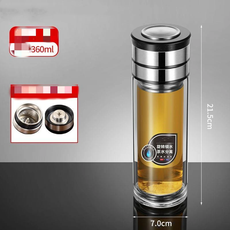 Single and Double Layer Mechanical Rotating Tea Separation Glass. Enjoy perfectly brewed tea with easy leaf separation a — photo 2