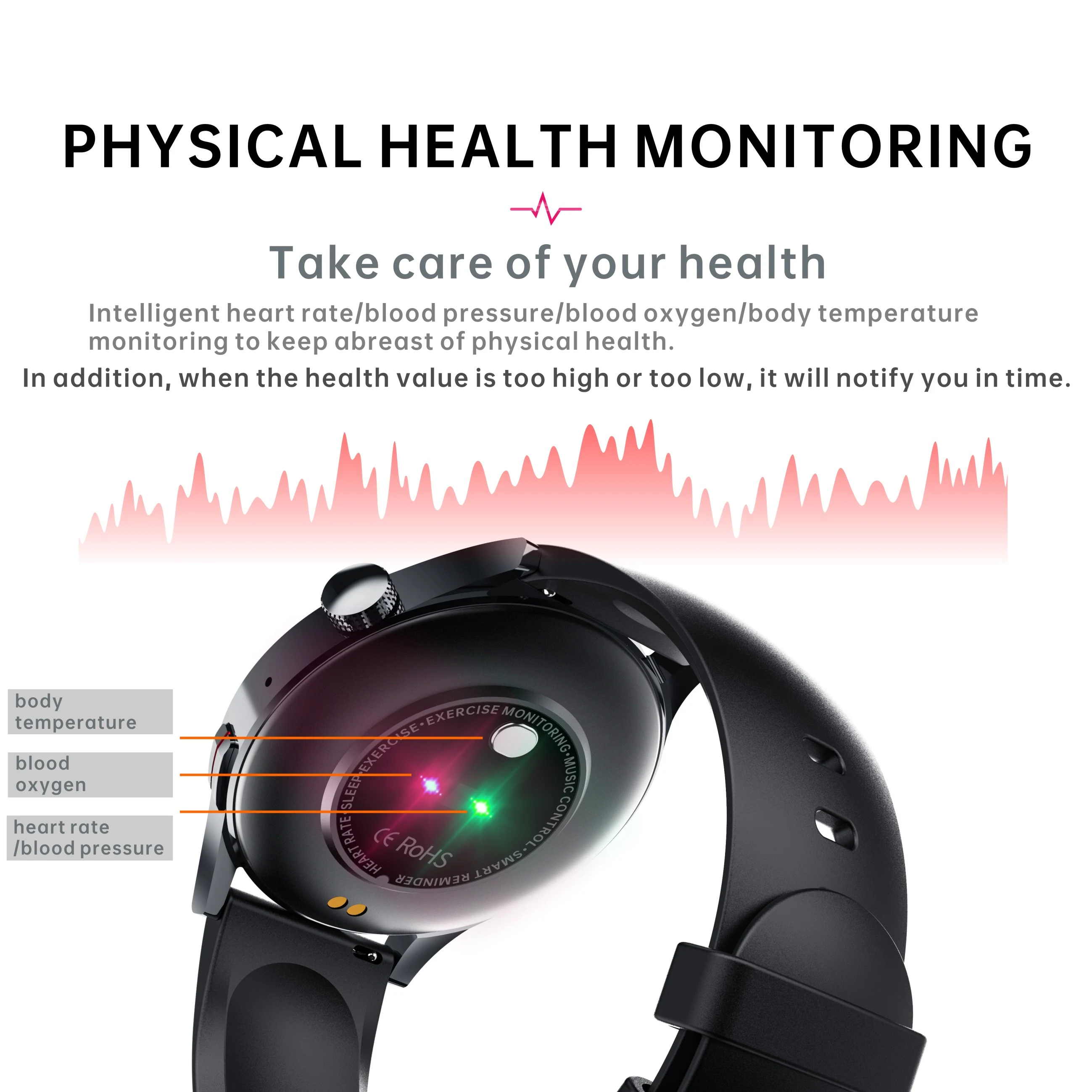 Title 2, Bluetooth HD Call Smartwatch with Body Temperat...