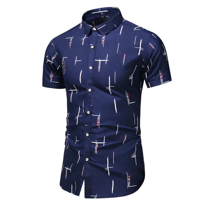 Zomer heren oversized shirt met korte mouwen en print. Comfortabel en relaxed voor warme dagen. Ideaal voor een casual en modieuze look. — foto 28