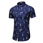Zomer heren oversized shirt met korte mouwen en print. Comfortabel en relaxed voor warme dagen. Ideaal voor een casual en modieuze look. — foto 28