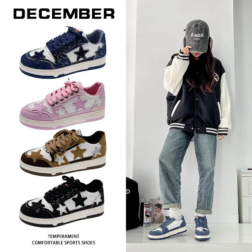 Title 3, Artistic Style Casual Star Pattern Sneakers Spr...