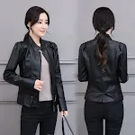 New Korean Style Motorcycle Leather Coat for Spring & Autumn, Stand-up Collar, Slim Fit, Slimming — photo 15
