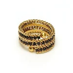 Anel Multicamadas de Aço Inoxidável 18K com Diamantes Completo e Zircônio Incrustado – Brilho e Sofisticação para um Look Impecável — foto 15