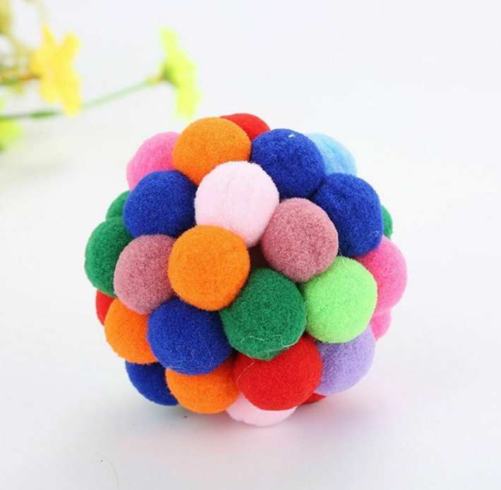Title 3, Colorful handmade cat toy bell ball. Provides f...
