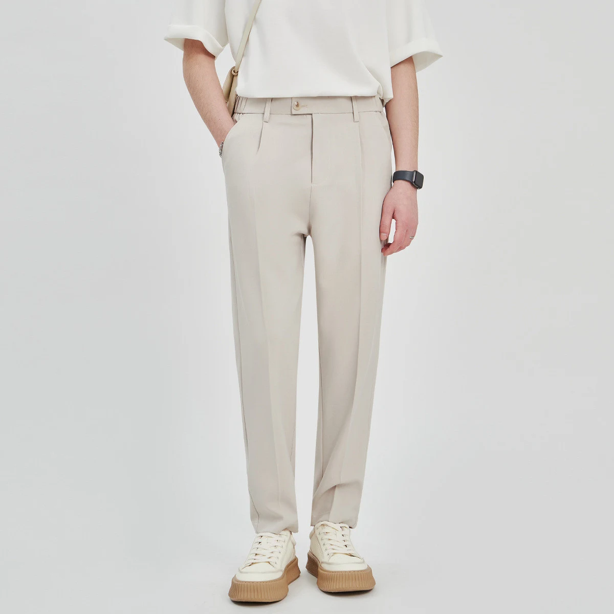 Men's Loose Cotton Casual Straight-leg Suit Pants offer relaxed comfort and effortless style. Perfect for everyday wear, — photo 2