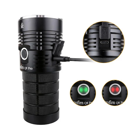 Title 4, Strong Light Flashlight 18650C Direct Charge Po...