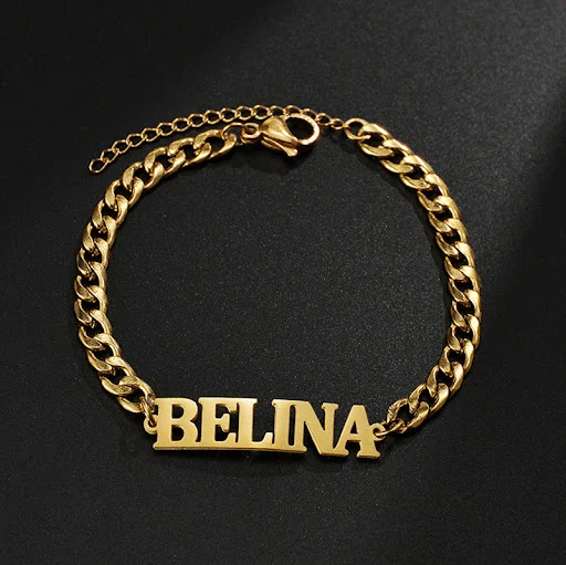 Title 1, Pulseira masculina com nome em inglês personali...