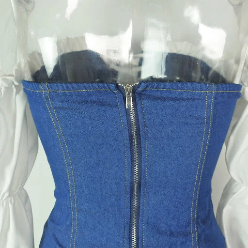 Title 7, Vestido estilo europeo y americano, hombros des...