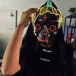 Máscara de Halloween Terror LED Abóbora Caveira Brilhante Fantasia Assustadora Festa Iluminada Noite Acessório — foto 2