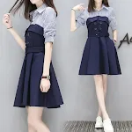 Vestido feminino midi de tamanho grande, corte em A, fino, elegante e casual, com mangas compridas, ideal para moda feminina. — foto 5