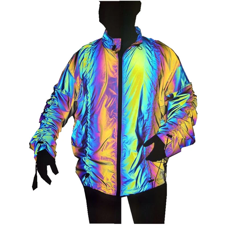 Title 7, Jaqueta refletiva colorida masculina Moda Perso...