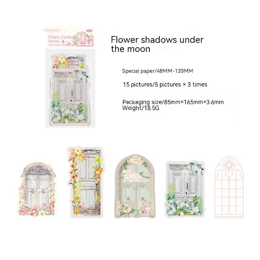 Title 10, Candy Posts Retro Blumen Fenster Collage Karten...
