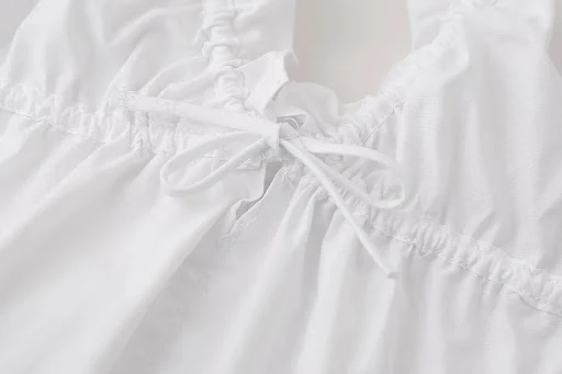 Title 10, Fashion All-matching Solid Color And V-neck Bow...