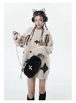 Lace loose round neck knitted ripped sweater, offering a casual and stylish look, comfortable for everyday wear, ideal f — photo 15
