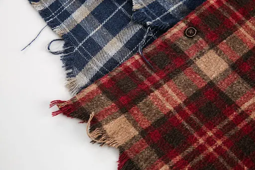 Title 6, American Retro Loose Plaid Stitching Design Lon...